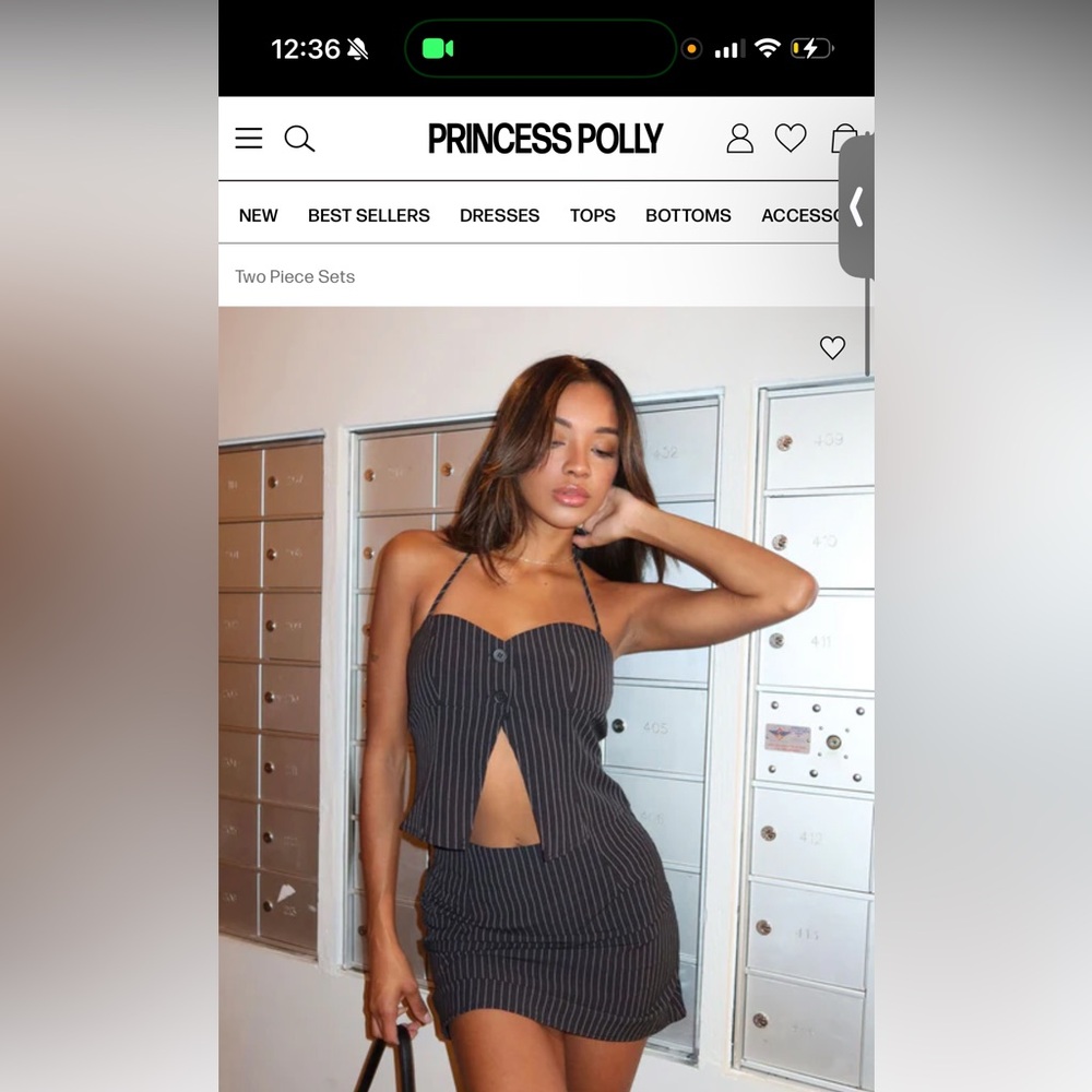 Princess Polly Black Striped Two-Piece Outfit